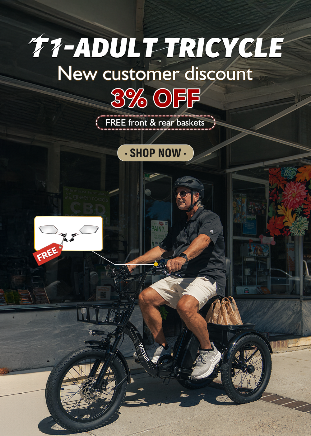 Adults 3 Wheel Electric Bicycle | VICTRIP