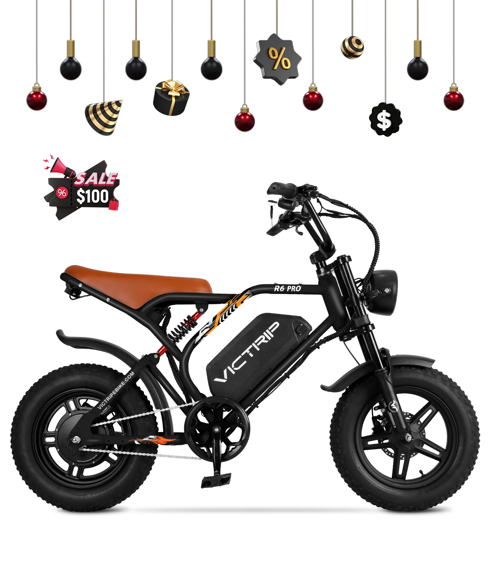 Full Suspension Moped Style Ebike Electric Off Road Bike