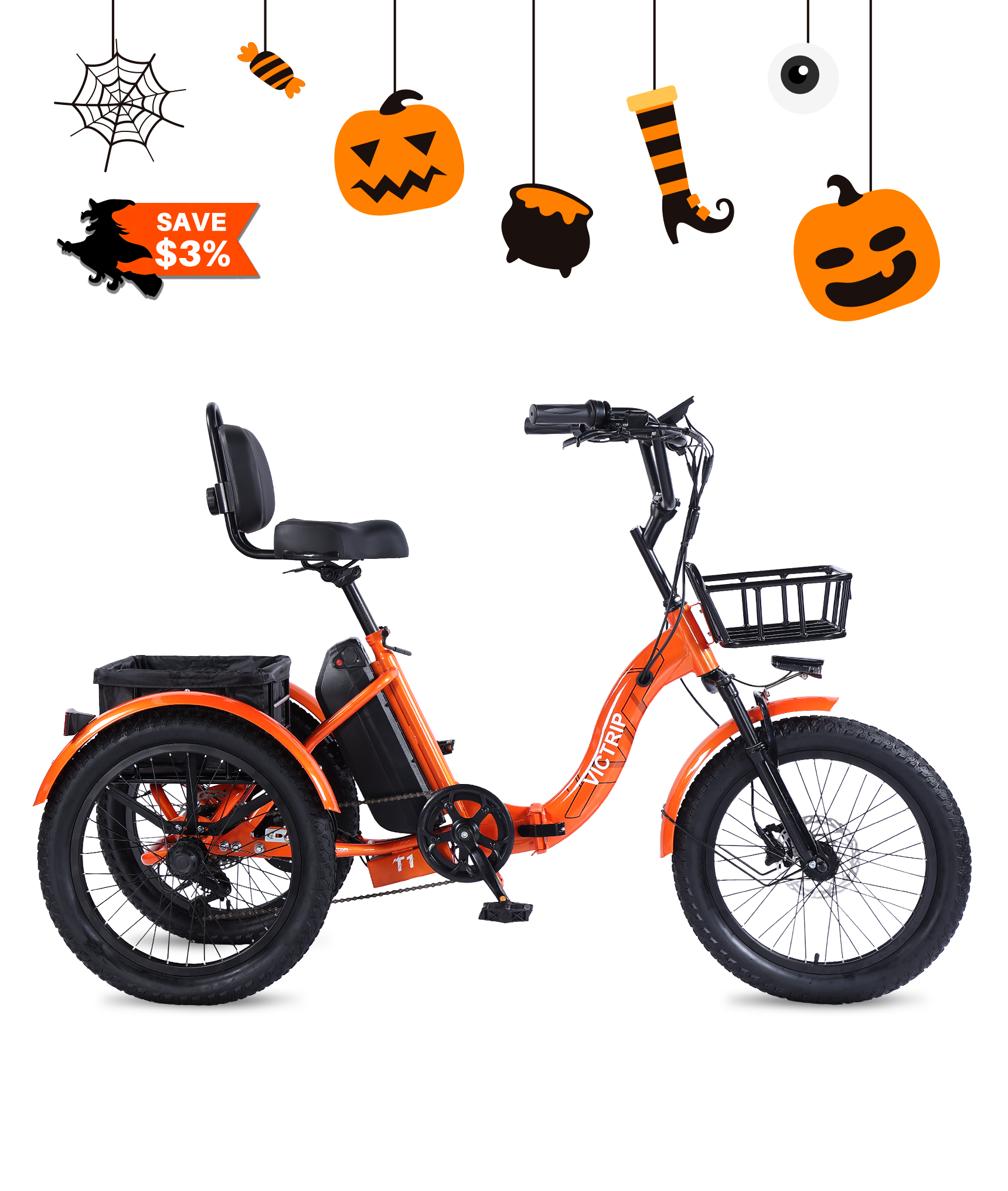 VICTRIP® T1 Foldable Electric Tricycle