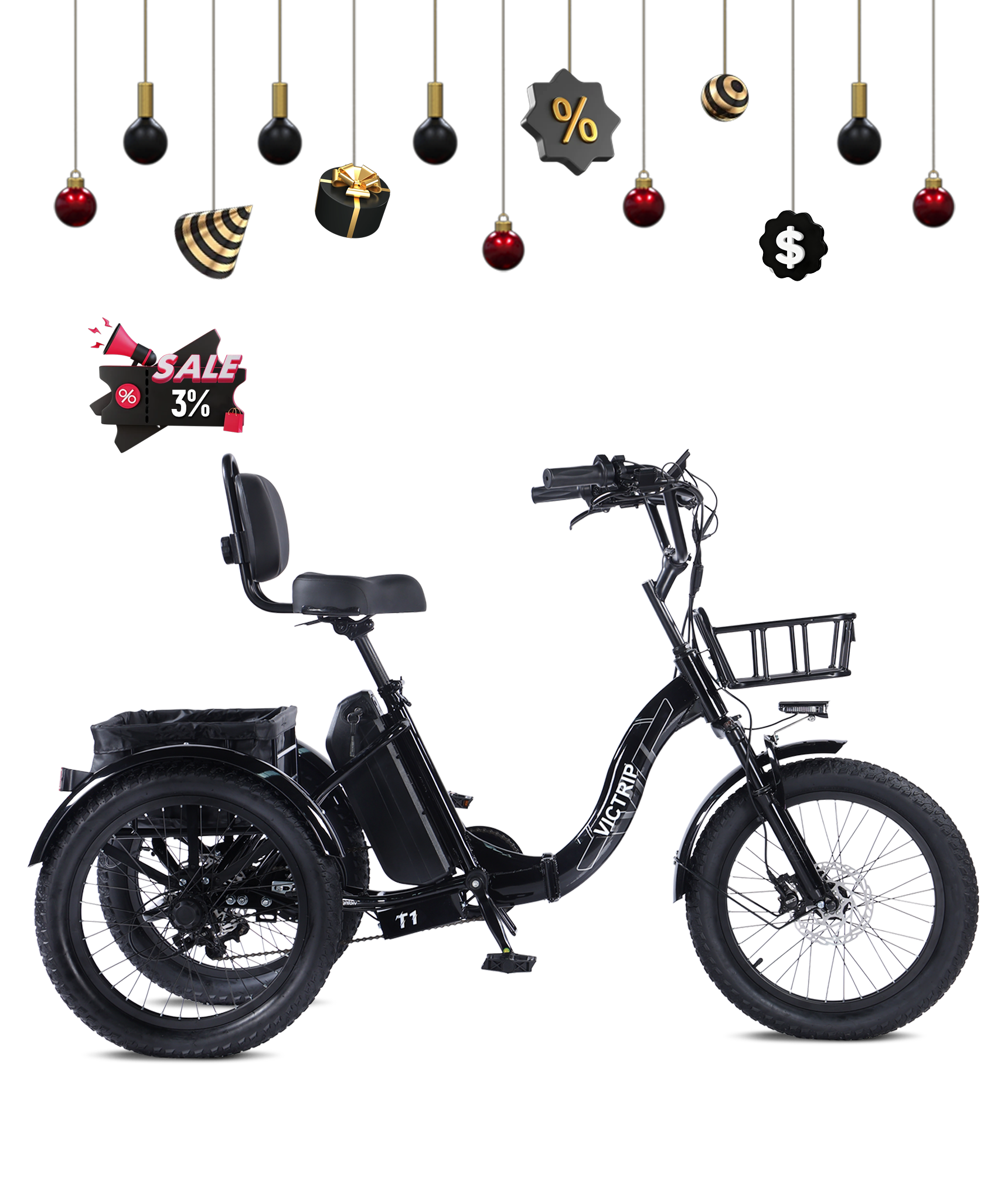 VICTRIP® T1 Foldable Electric Tricycle