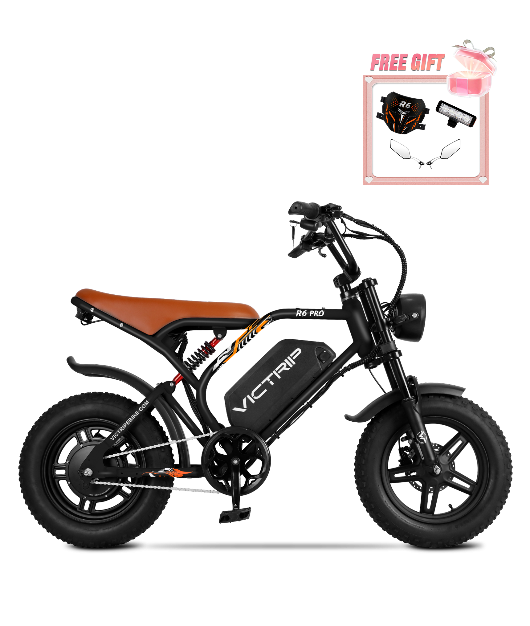 1500W Full Suspension Fat Tire​ Electric Moped Bike Long Range