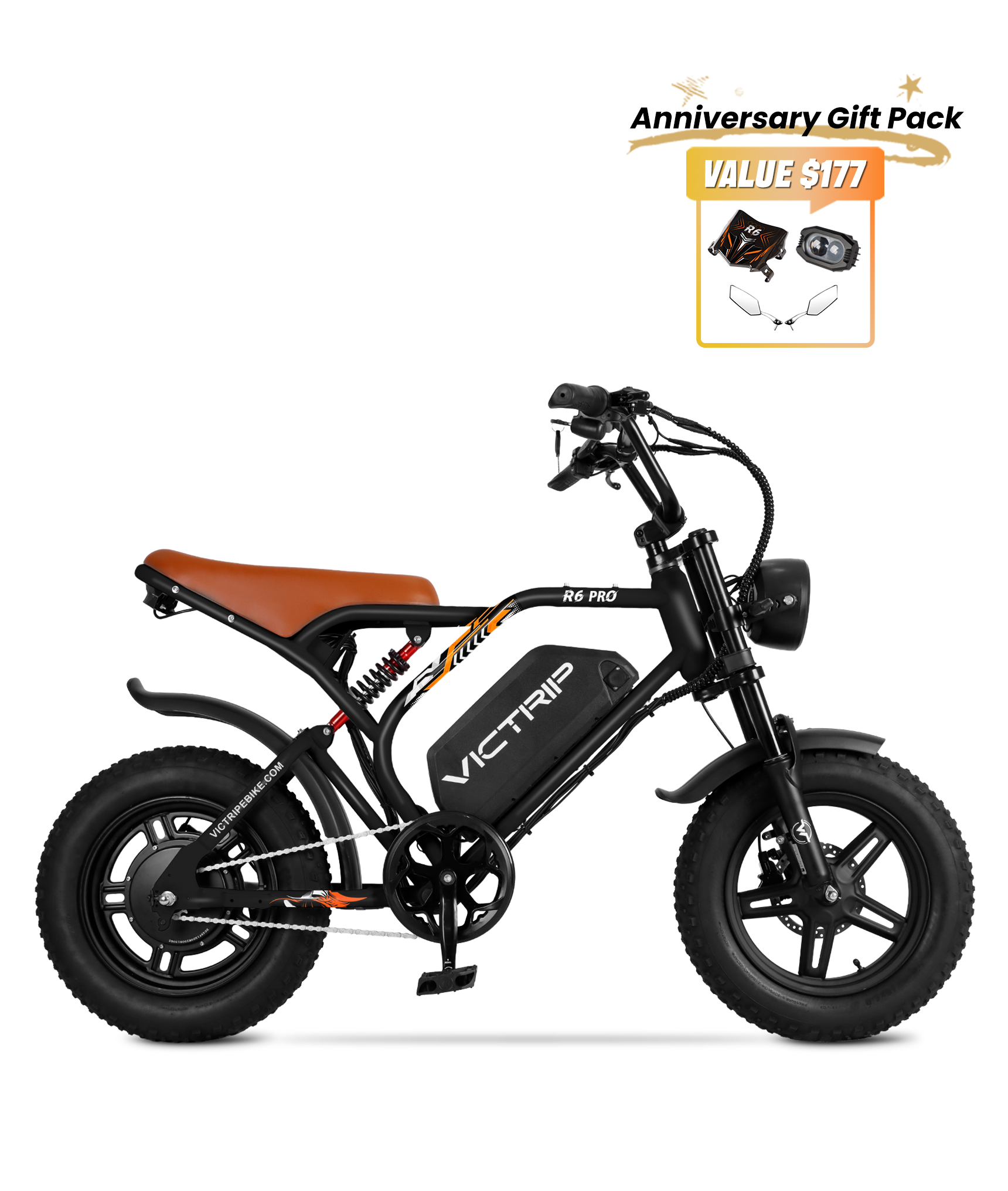 VICTRIP®R6 Pro - 1500W Full Suspension Moped Style EBike