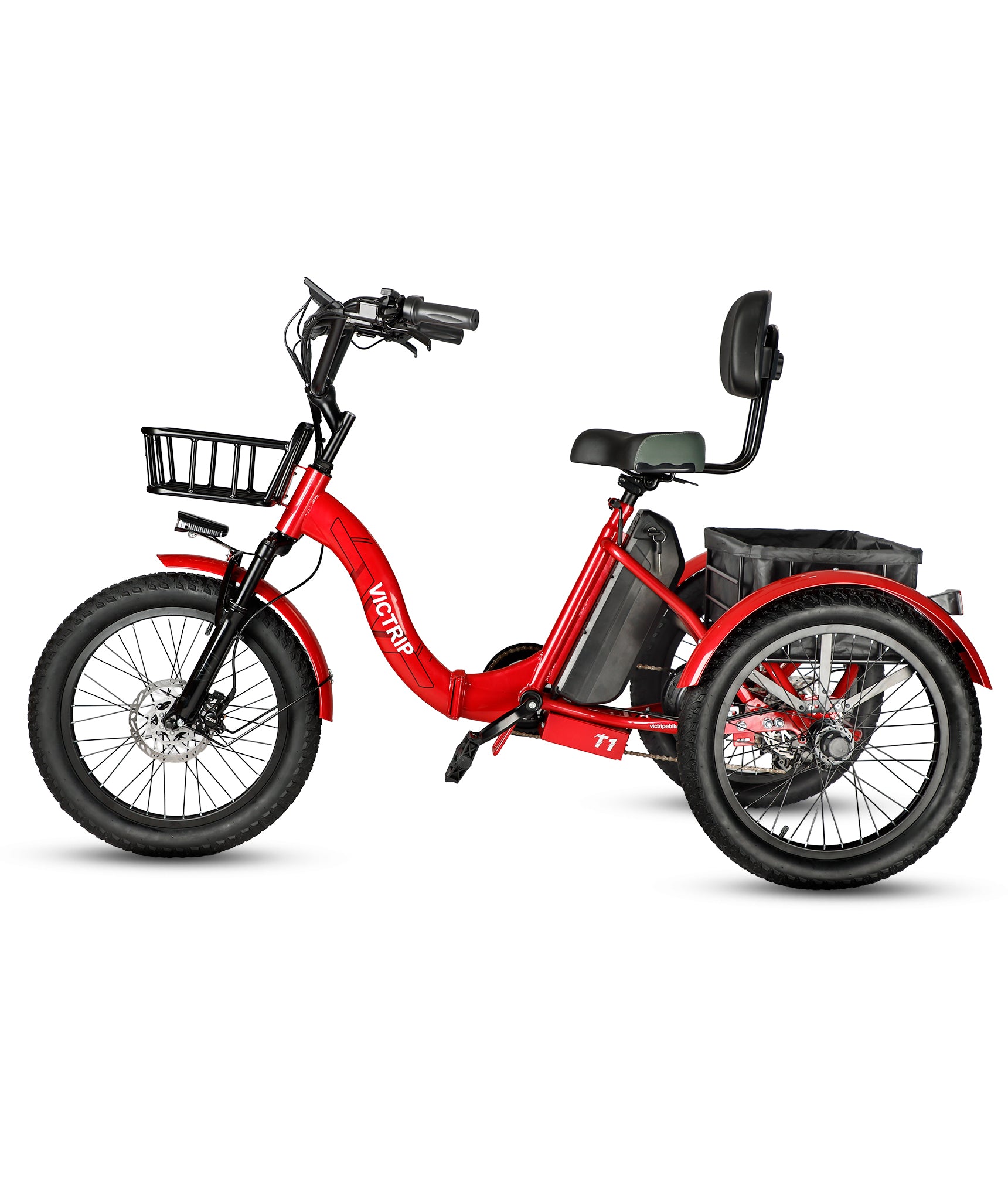 3 Wheel Electric Bike Red | VICTRIP