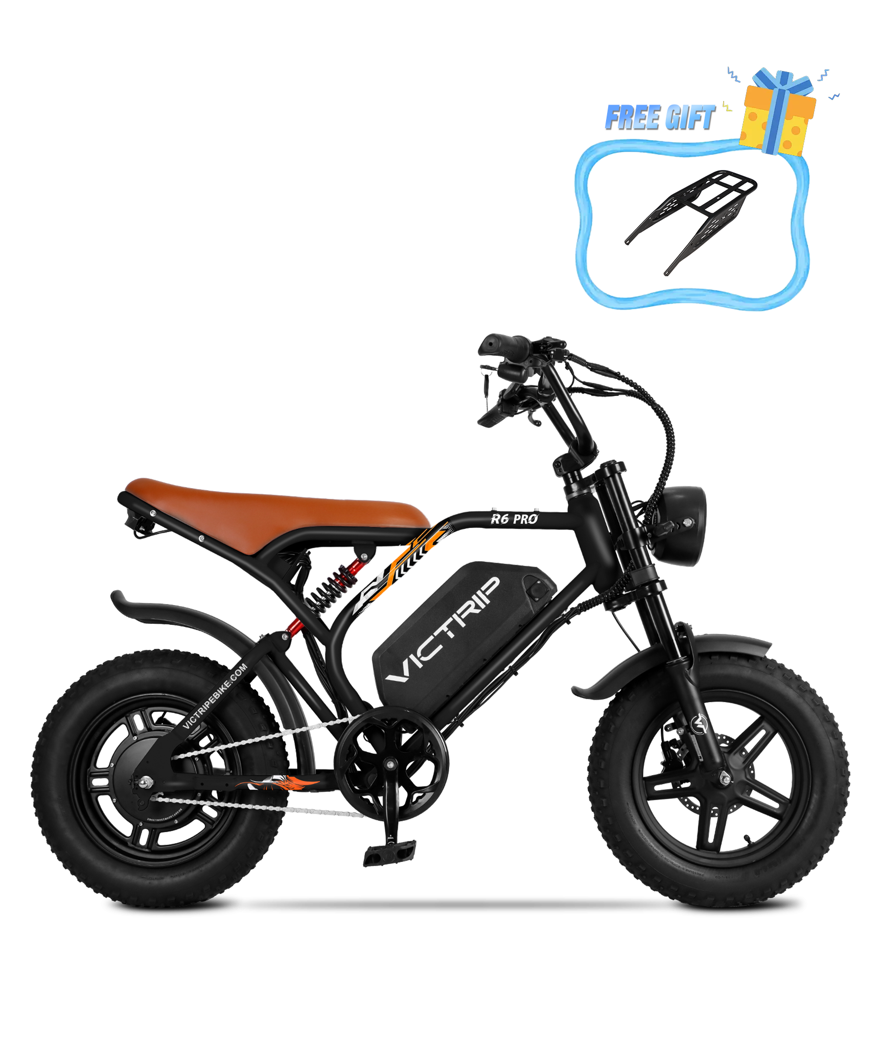 1500W Full Suspension Fat Tire​ Electric Moped Bike Long Range