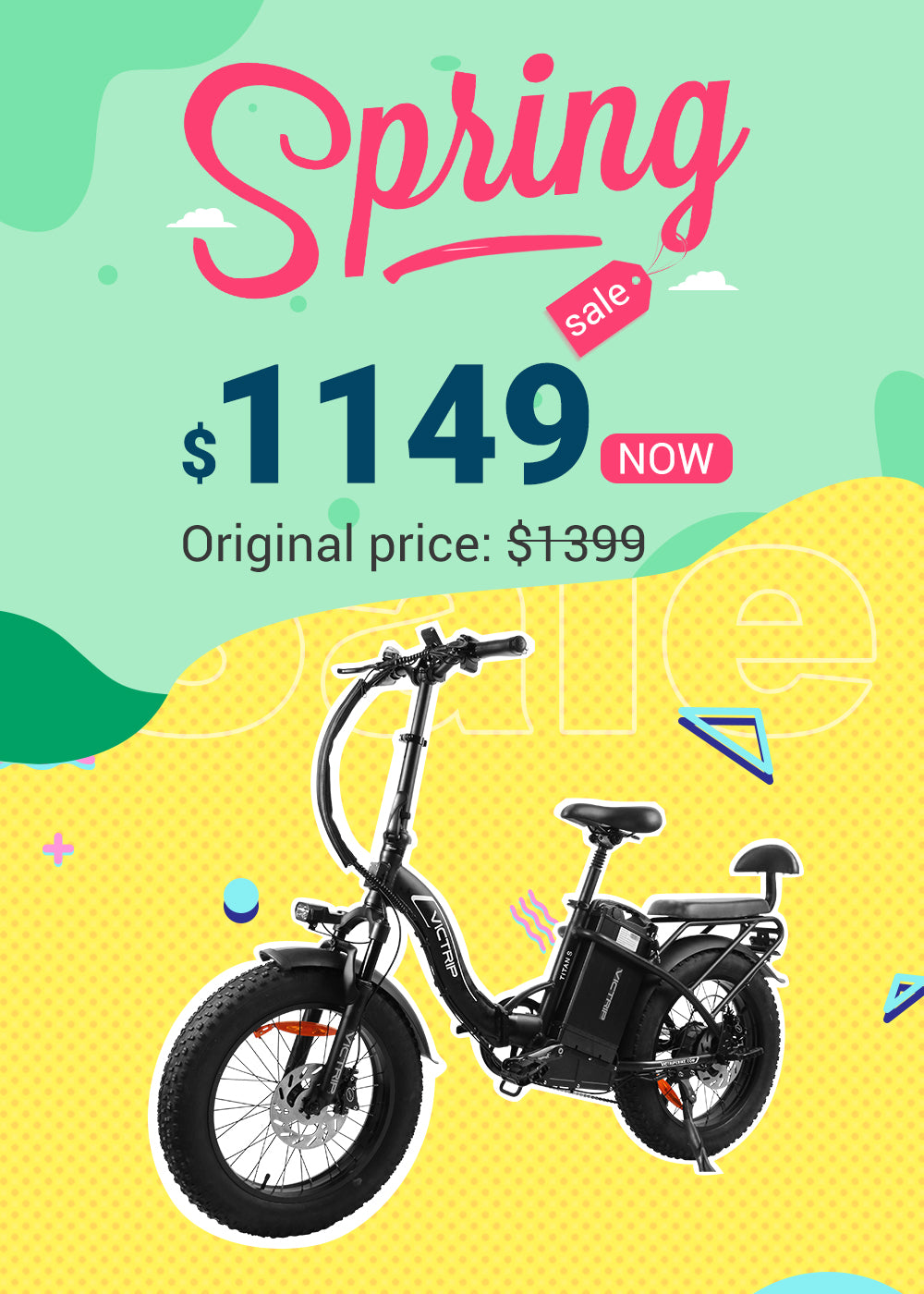 100 Mile Long Range Adult Electric BikeVICTRIP