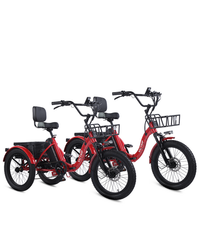 Victrip T1 Fat tire Electric Trike / 90%Pre-assembled / Reverse Mode / Peak 1000W Motor / 48V 20Ah / US / T1 Orange + T1 Orange Victrip T1 Fat tire Electric Trike / 90%Pre-assembled / Reverse Mode / Peak 1000W Motor / 48V 20Ah / US / T1 Orange + T1 Orange